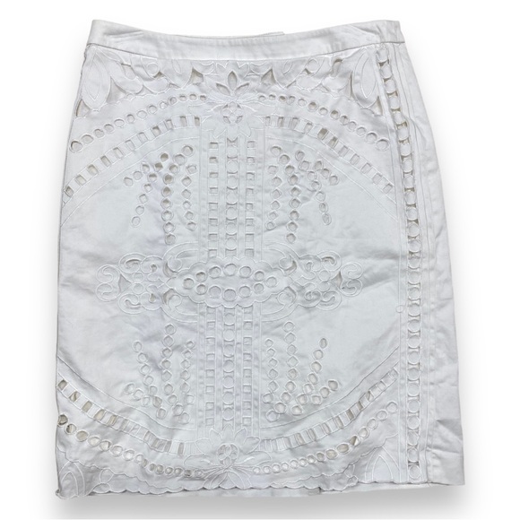 ANTONIO MELANI Dresses & Skirts - Antonio Melani White Eyelet Cutout Pencil Skirt 4
